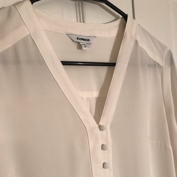 Express White Long Sleeve Blouse - Picture 4 of 5